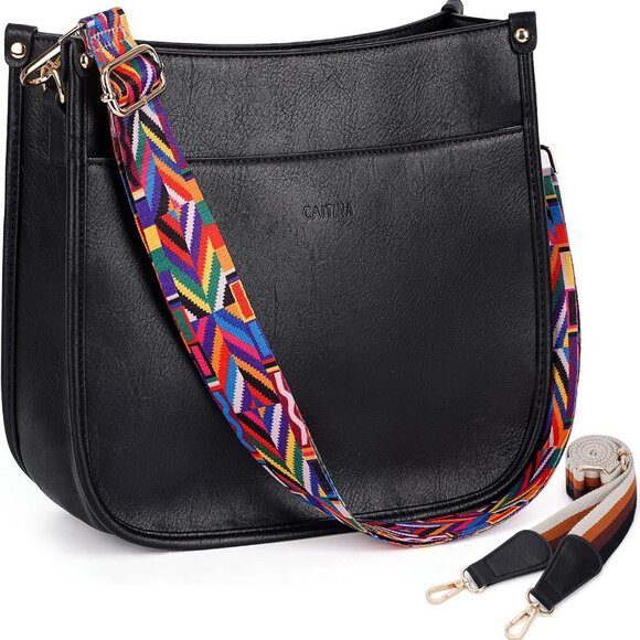 Handbags - Crossbody Bag Women Vegan Leather Hobo Handbag Trendy Crossbody Shoulder Bag Pur
